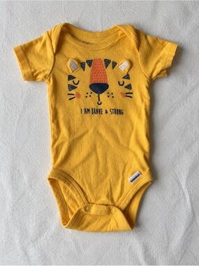 NWOT Gerber Yellow Tiger Graphic Baby Newborn One-Piece